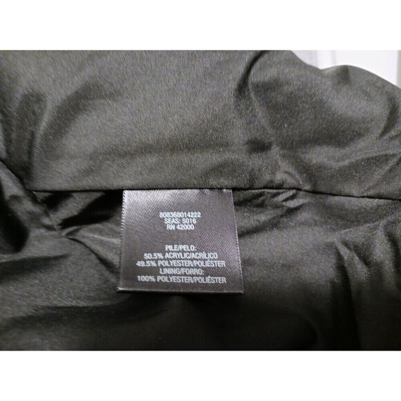 Jaclyn Smith Vest Faux Fur Suede Trim Sleeveless Open Front Black Size L - Picture 4 of 5